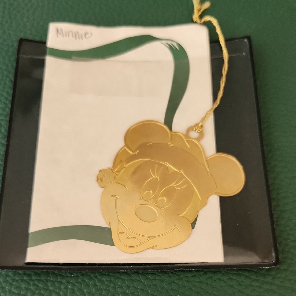 Gold Minnie Mouse Ornament